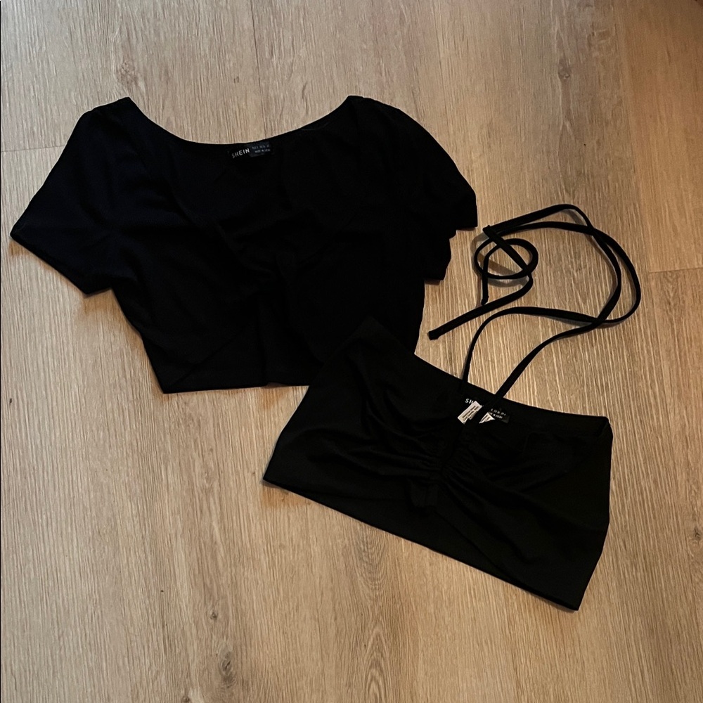Black crop tops